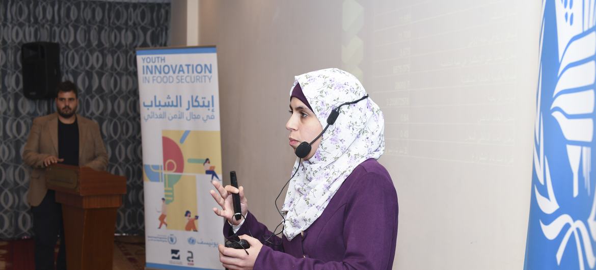 علا تالجی، شرکت کننده در پروژه نوآوری جوانان WFP/یونیسف در اردن.